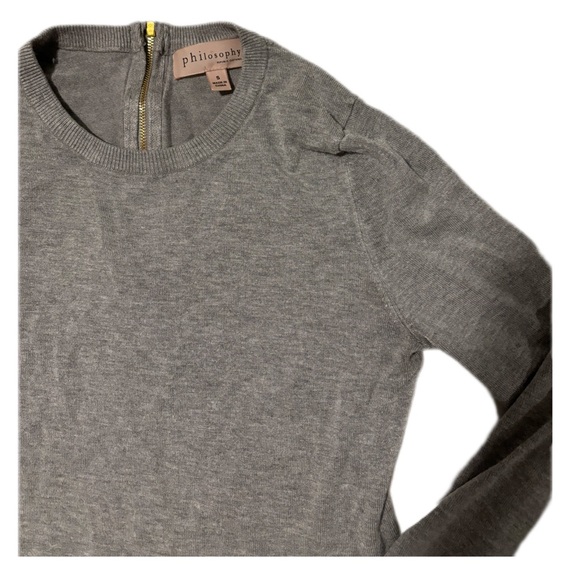 Philosophy Grey 3/4 Sleeve Crew Neck Sweater - Picture 2 of 4